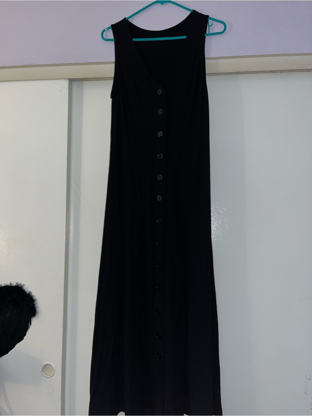 Source Unknown Black Sleeveless Button-Front Maxi Dress